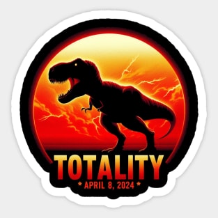 Dinosaur T-Rex Totality April 8 2024 Total Solar Eclipse Sticker